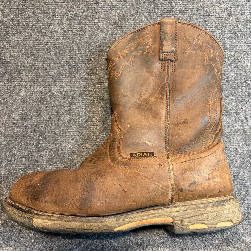Ariat Work Brown Leather Waterproof Composite Toe Boots Men Size 10.5 EE Western
